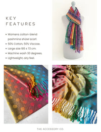 LARGE PINKY PURPLE MULTI-COLOUR DOT PRINT PASHMINA SHAWL SCARF - A-SHU.CO.UK