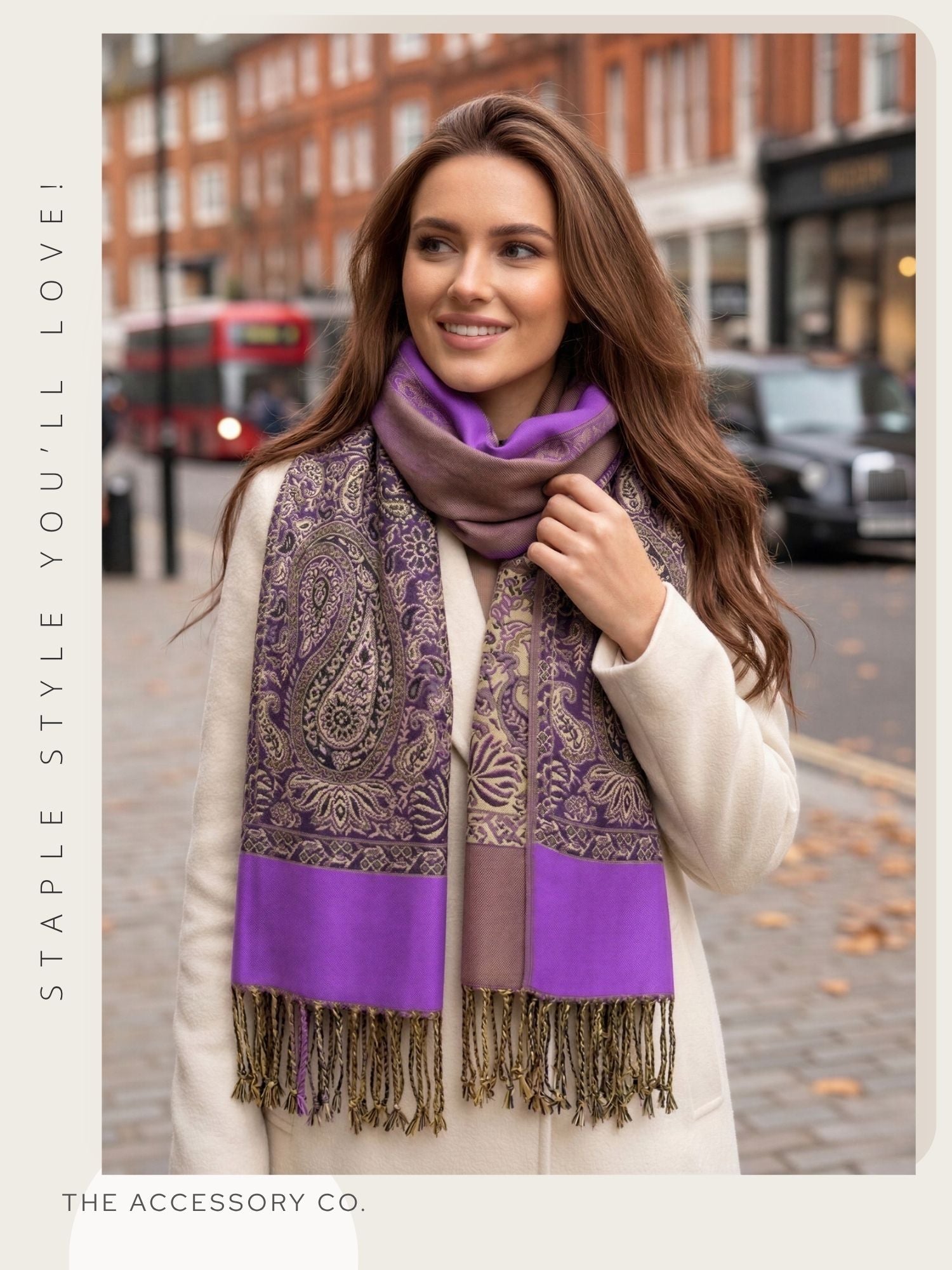 LARGE PLAIN PURPLE REVERSIBLE MULTI COLOUR PAISLEY PRINT PASHMINA SHAWL SCARF WRAP - A-SHU.CO.UK