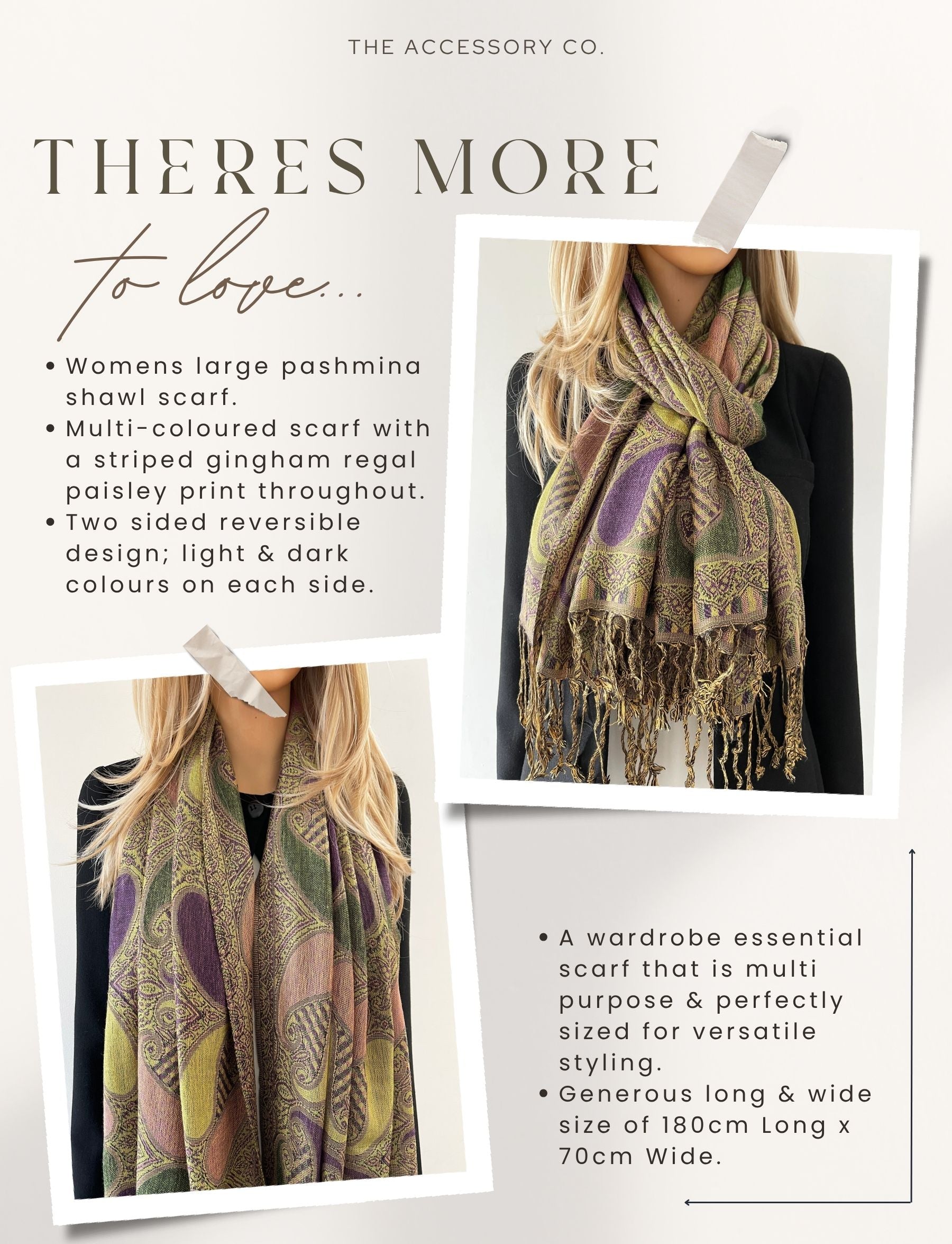 LARGE PURPLE GINGHAM PAISLEY PRINT REVERSIBLE PASHMINA SHAWL SCARF - A-SHU.CO.UK