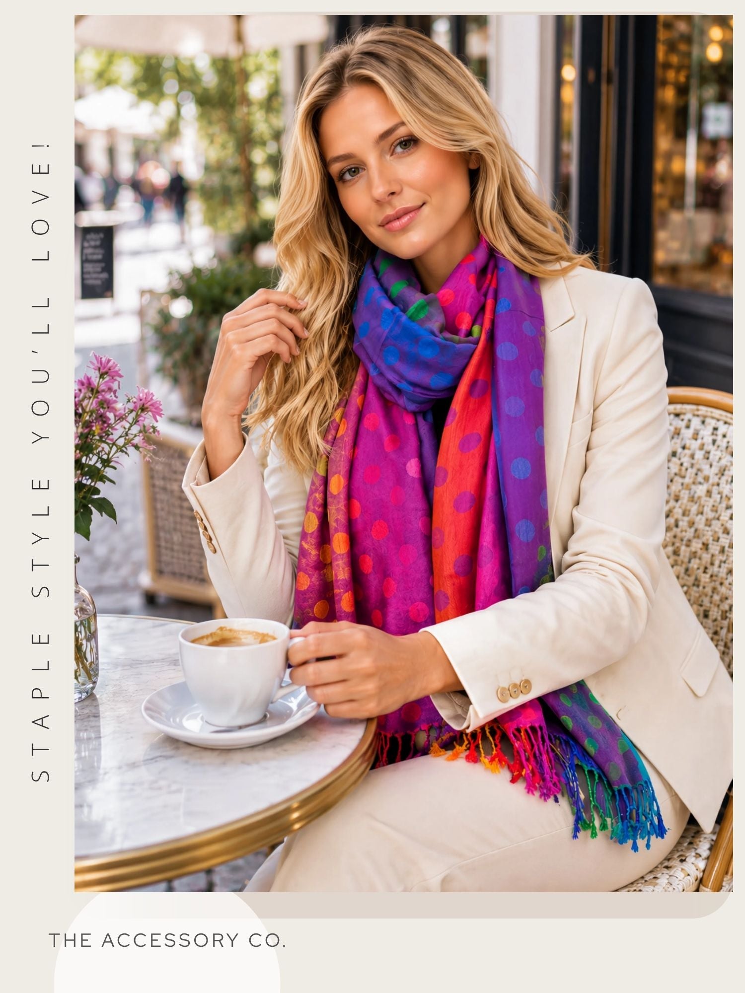 LARGE PURPLE MULTI-COLOUR DOT PRINT PASHMINA SHAWL SCARF - A-SHU.CO.UK