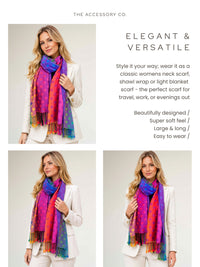 LARGE PURPLE MULTI-COLOUR DOT PRINT PASHMINA SHAWL SCARF - A-SHU.CO.UK