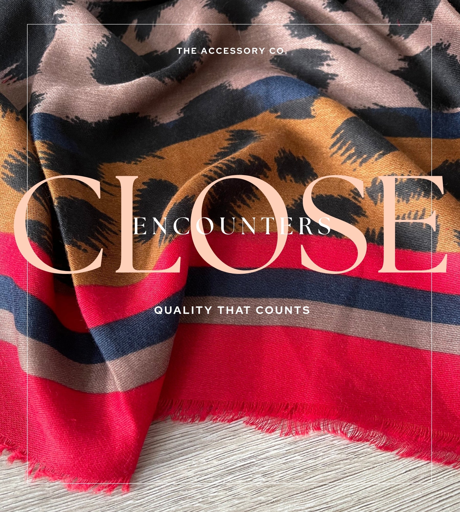 LARGE RED STRIPE LEOPARD PRINT SCARF