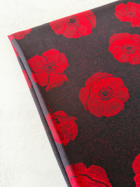 LARGE REVERSIBLE BLACK AND RED POPPY PASHMINA SHAWL SCARF - A-SHU.CO.UK