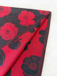 LARGE REVERSIBLE BLACK AND RED POPPY PASHMINA SHAWL SCARF - A-SHU.CO.UK
