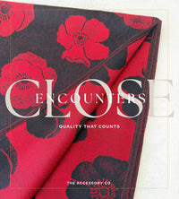 LARGE REVERSIBLE BLACK AND RED POPPY PASHMINA SHAWL SCARF - A-SHU.CO.UK