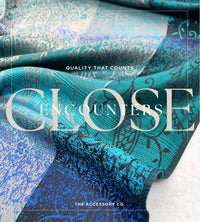 LARGE REVERSIBLE BLUE OMBRE PAISLEY PRINT PASHMINA SHAWL SCARF WRAP - A-SHU.CO.UK