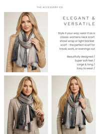 LARGE REVERSIBLE GREY OMBRE PAISLEY PRINT PASHMINA SHAWL SCARF WRAP - A-SHU.CO.UK