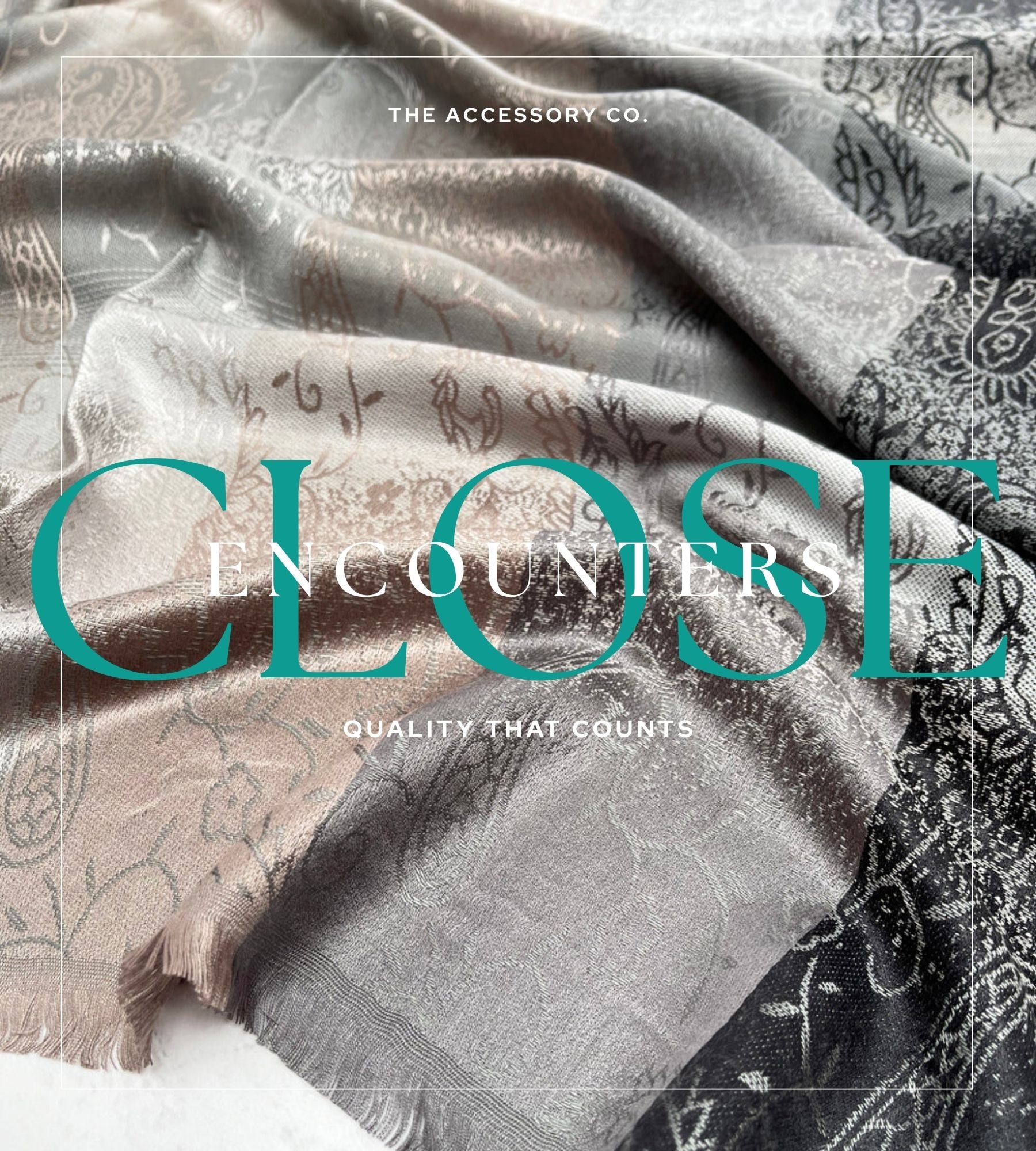 LARGE REVERSIBLE GREY OMBRE PAISLEY PRINT PASHMINA SHAWL SCARF WRAP - A-SHU.CO.UK