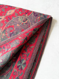 LARGE REVERSIBLE RED GREEN PAISLEY WINTER SHAWL BLANKET SCARF