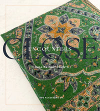 LARGE REVERSIBLE TRADITIONAL FLORAL PAISLEY WINTER SHAWL BLANKET SCARF - GREEN