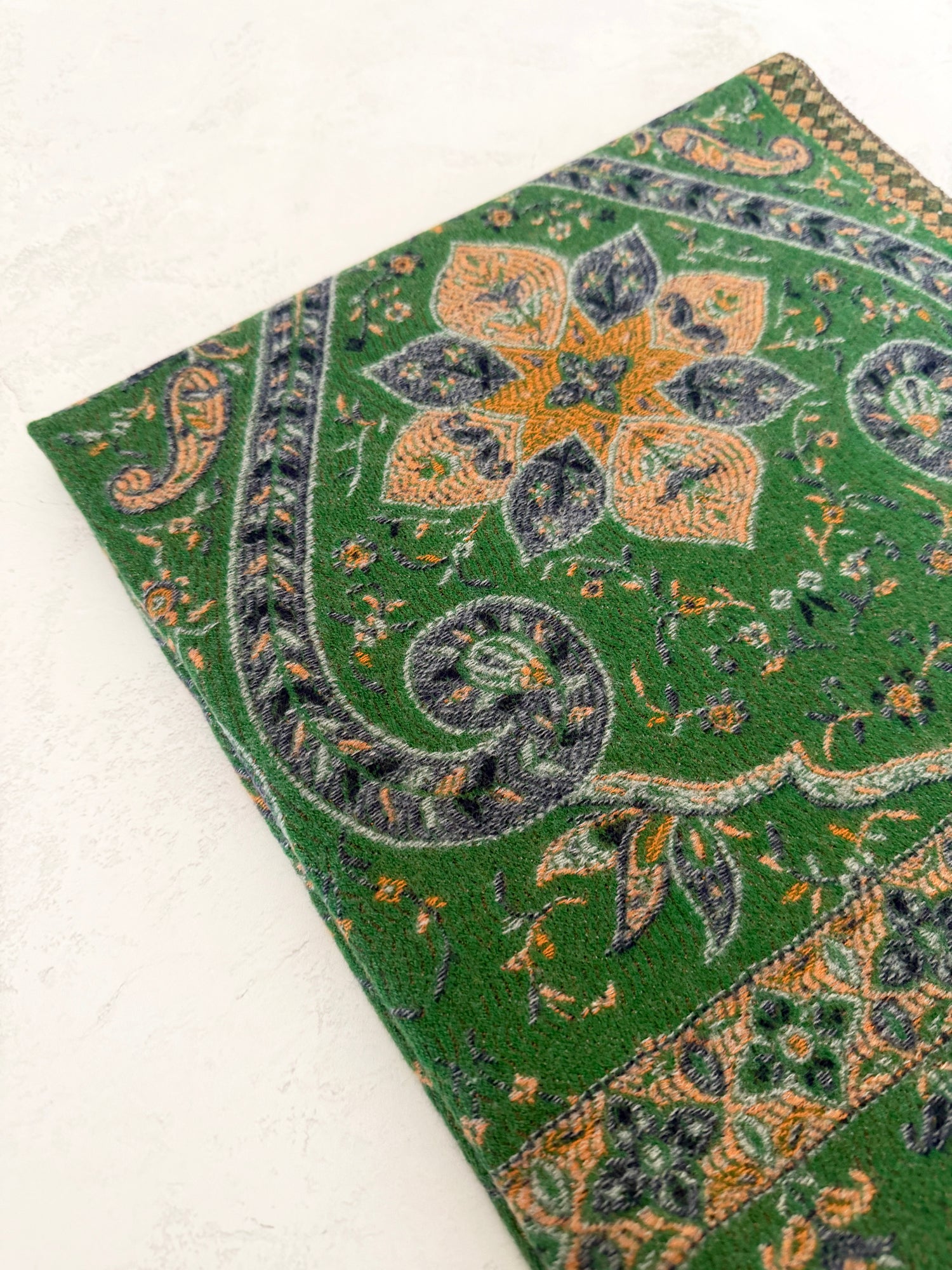 LARGE REVERSIBLE TRADITIONAL FLORAL PAISLEY WINTER SHAWL BLANKET SCARF - GREEN