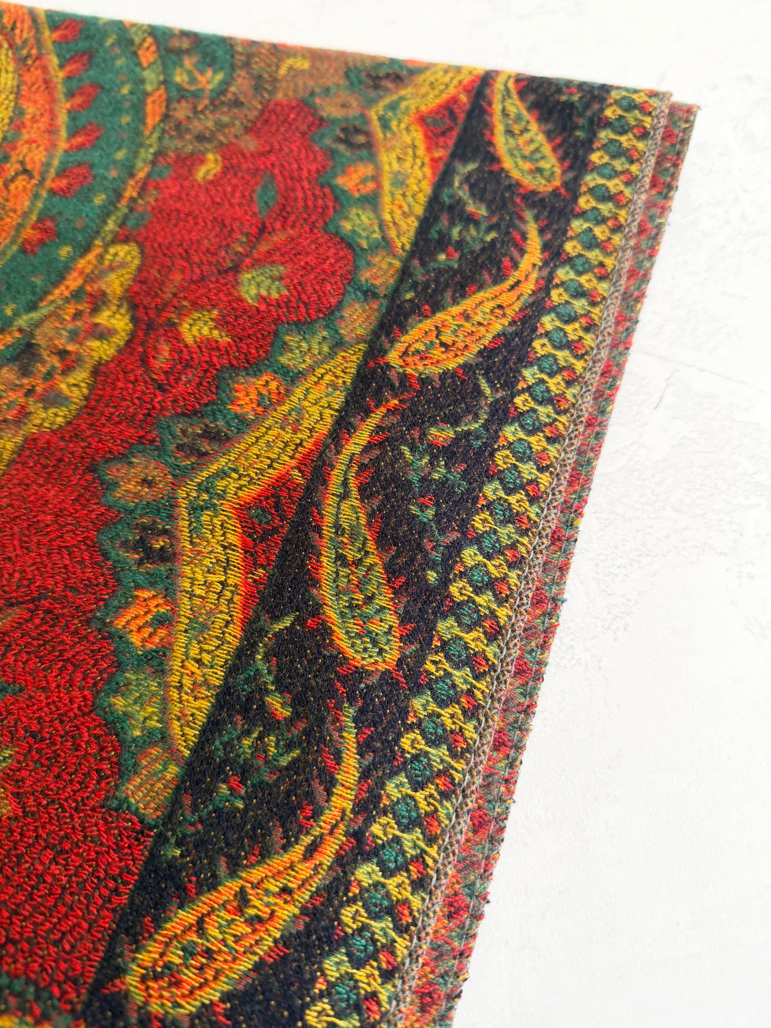 LARGE REVERSIBLE TRADITIONAL PAISLEY WINTER SHAWL BLANKET SCARF - GREEN