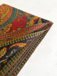 LARGE REVERSIBLE TRADITIONAL PAISLEY WINTER SHAWL BLANKET SCARF - GREEN