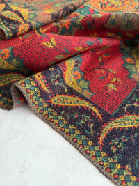 LARGE REVERSIBLE TRADITIONAL PAISLEY WINTER SHAWL BLANKET SCARF - GREEN