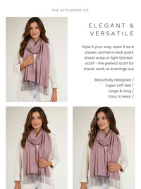 LARGE ROSE GOLD FLORAL DAISY PRINT GEOMETRIC REVERSIBLE PASHMINA SHAWL SCARF