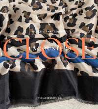 LARGE ROYAL BLUE RETRO LEOPARD PRINT SCARF