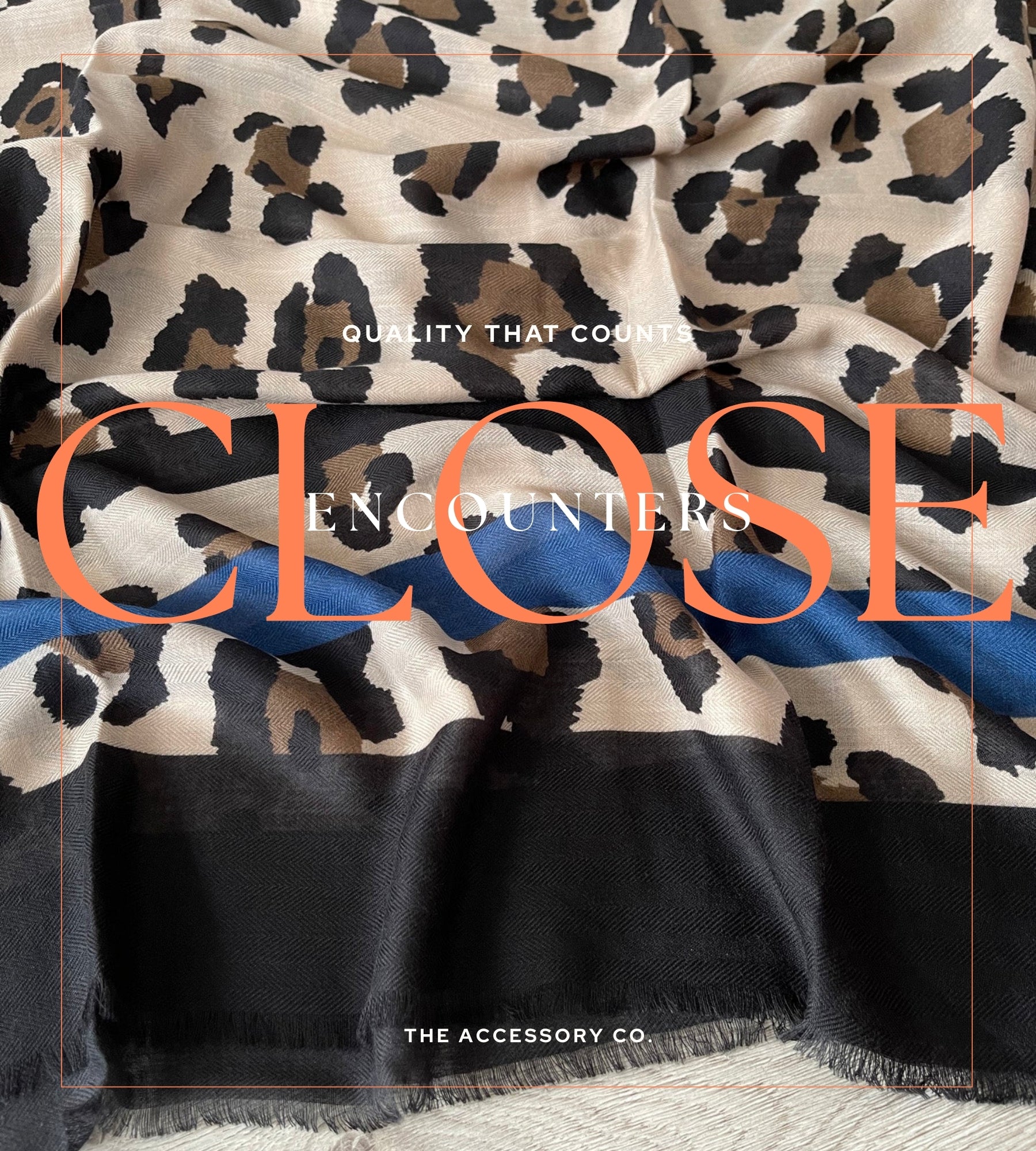 LARGE ROYAL BLUE RETRO LEOPARD PRINT SCARF