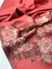 LARGE RUSTIC ORANGE FLORAL PRINT SILKY FEEL PASHMINA SHAWL SCARF