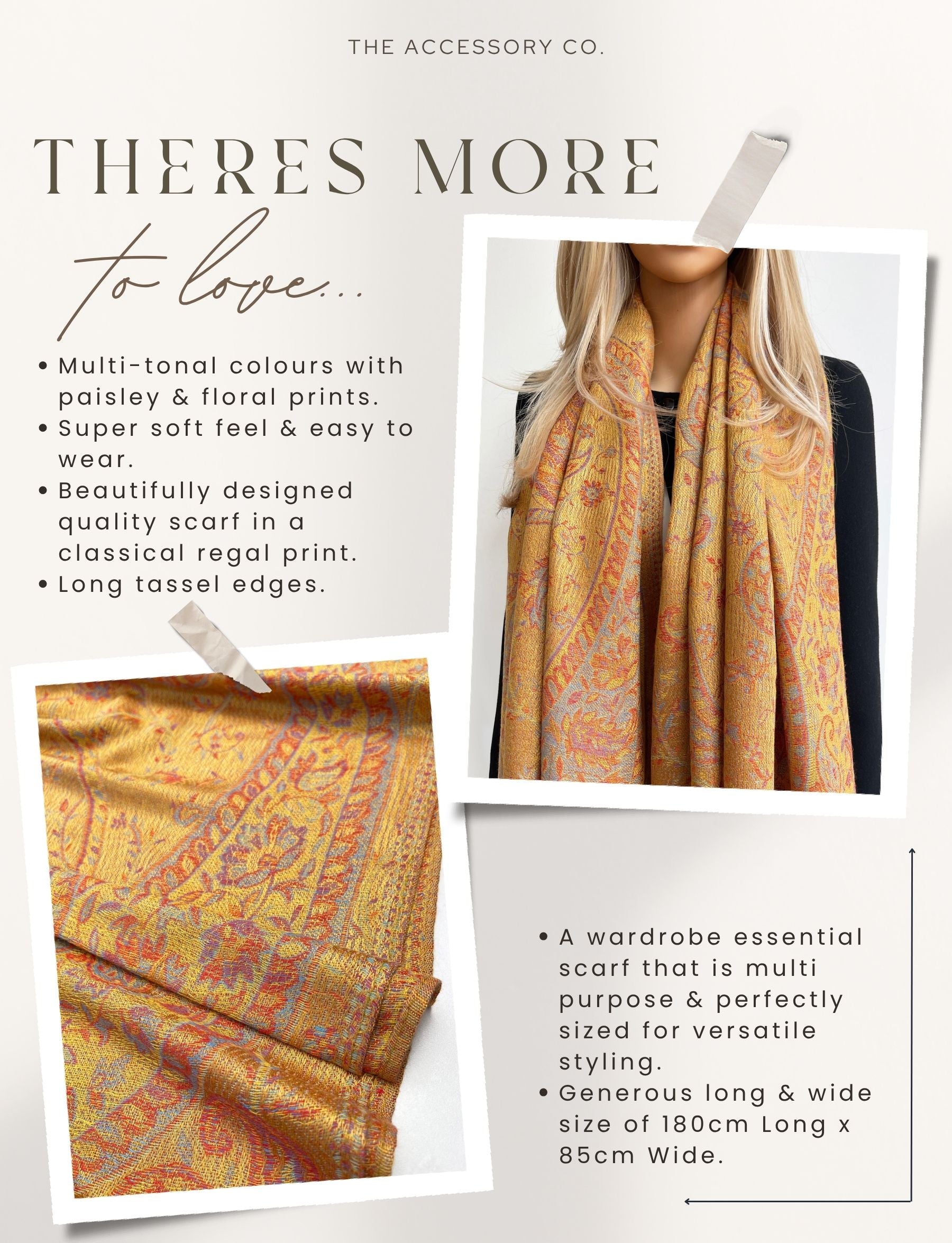 LARGE YELLOW MULTI COLOUR PAISLEY PASHMINA SHAWL SCARF WRAP - A-SHU.CO.UK