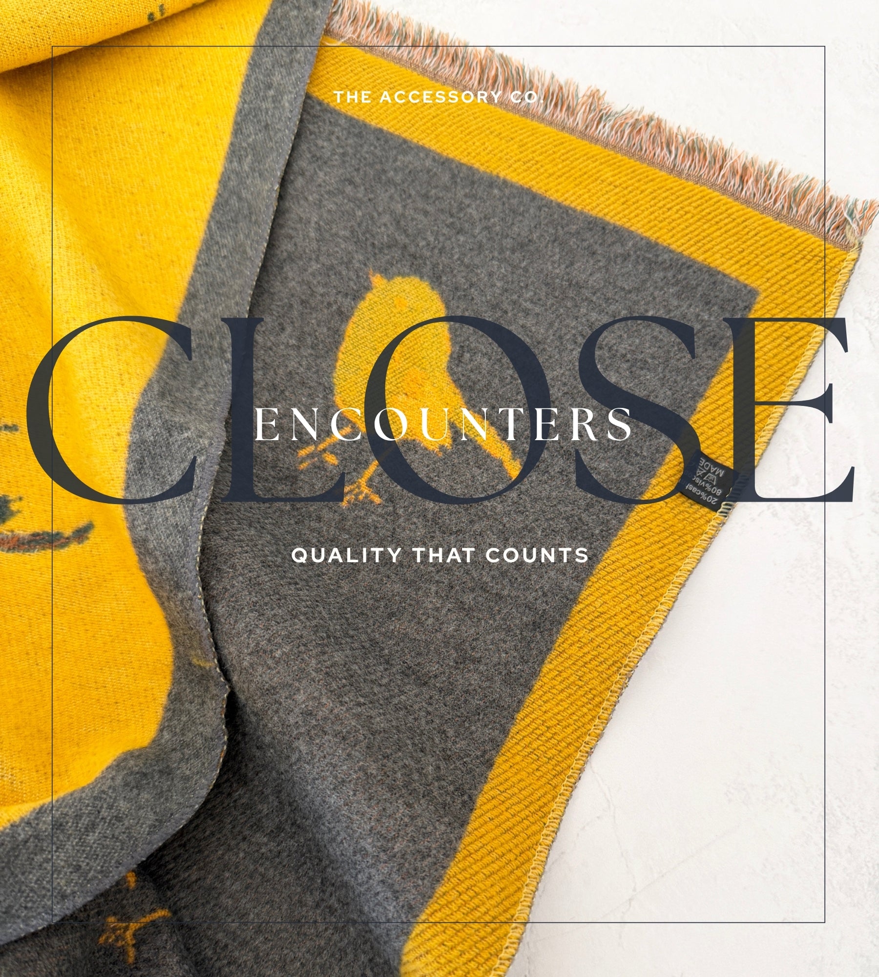 LARGE YELLOW ROBIN REVERSIBLE WINTER SHAWL BLANKET SCARF