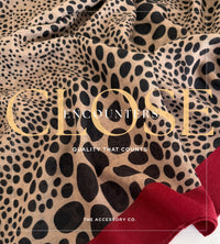 LIGHTWEIGHT BURGUNDY LEOPARD DOT PRINT SCARF