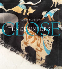 LIGHTWEIGHT BLACK SCARF WITH CATS - A-SHU.CO.UK