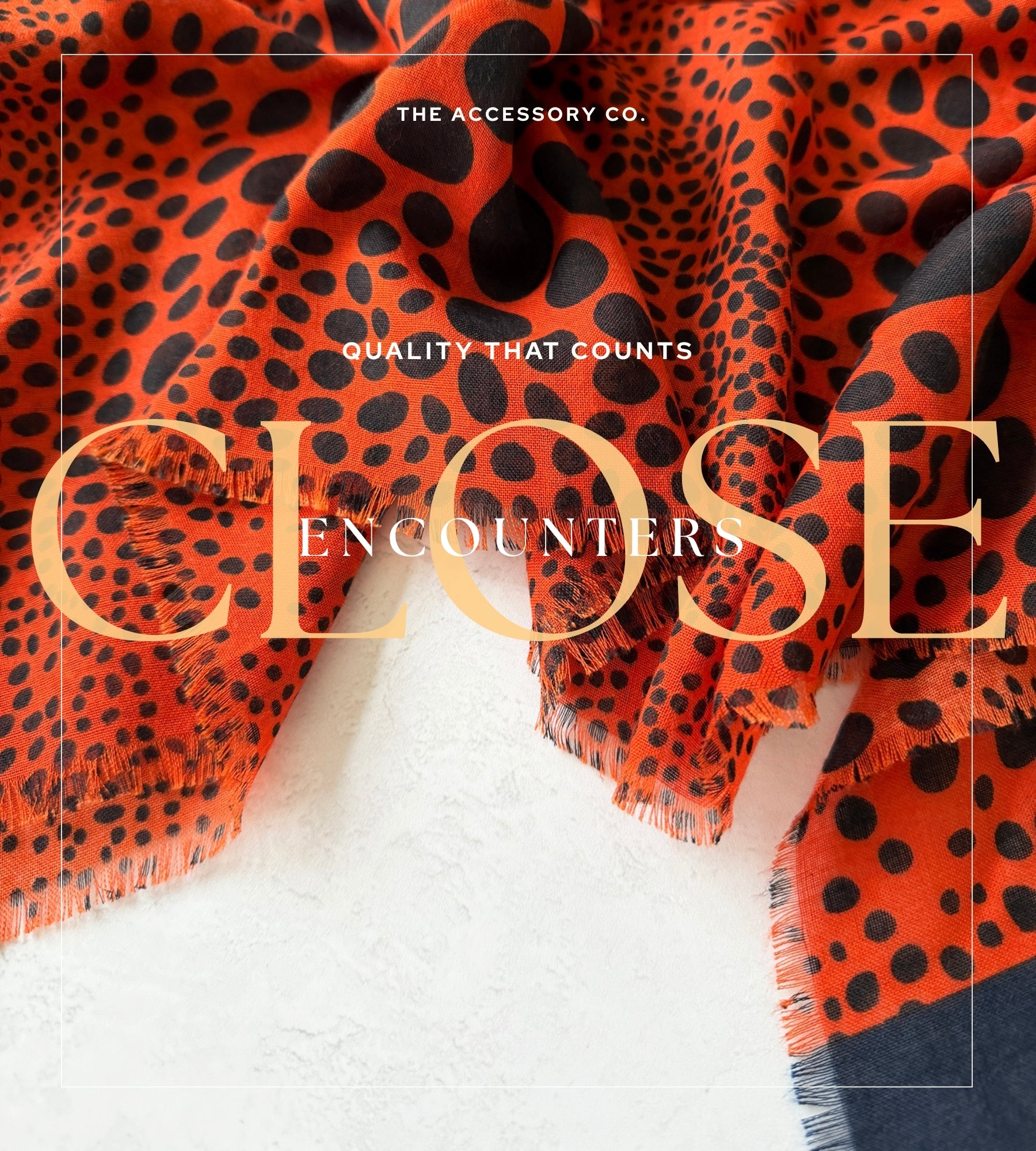 LIGHTWEIGHT BRIGHT ORANGE LEOPARD DOT PRINT SCARF