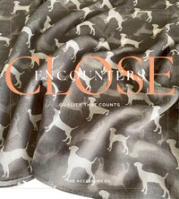 LIGHTWEIGHT GREY DOG PRINT SHEER NECK SCARF - A-SHU.CO.UK