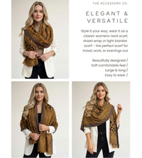 LIGHTWEIGHT MUSTARD YELLOW LEOPARD DOT PRINT SCARF