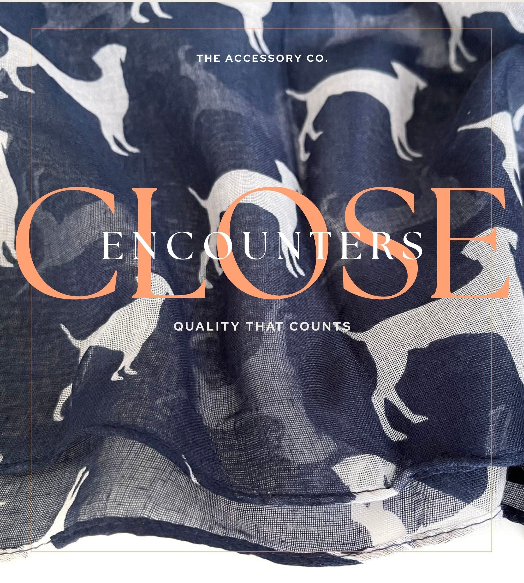 LIGHTWEIGHT NAVY BLUE DOG PRINT SHEER NECK SCARF - A-SHU.CO.UK