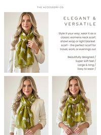 LIGHTWEIGHT PLAIN MUSTARD AND BEIGE CAT SCARF - A-SHU.CO.UK