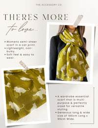 LIGHTWEIGHT PLAIN MUSTARD AND BEIGE CAT SCARF - A-SHU.CO.UK