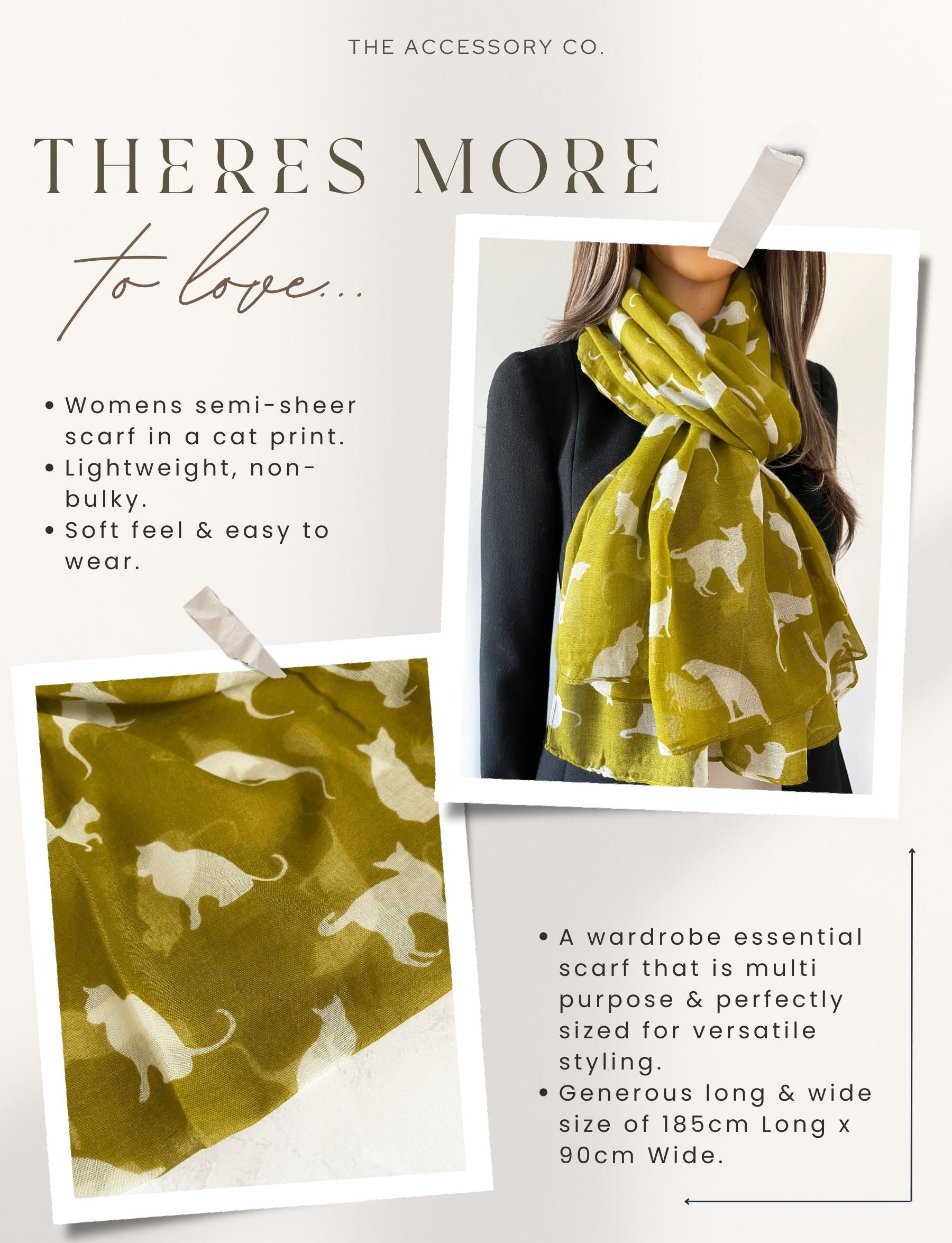 LIGHTWEIGHT PLAIN MUSTARD AND BEIGE CAT SCARF - A-SHU.CO.UK