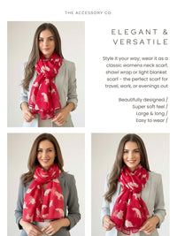 LIGHTWEIGHT PLAIN RED AND BEIGE CAT SCARF - A-SHU.CO.UK
