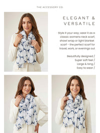 LIGHTWEIGHT WHITE DOG PRINT SHEER NECK SCARF - A-SHU.CO.UK