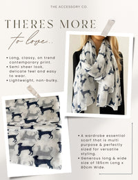 LIGHTWEIGHT WHITE DOG PRINT SHEER NECK SCARF - A-SHU.CO.UK