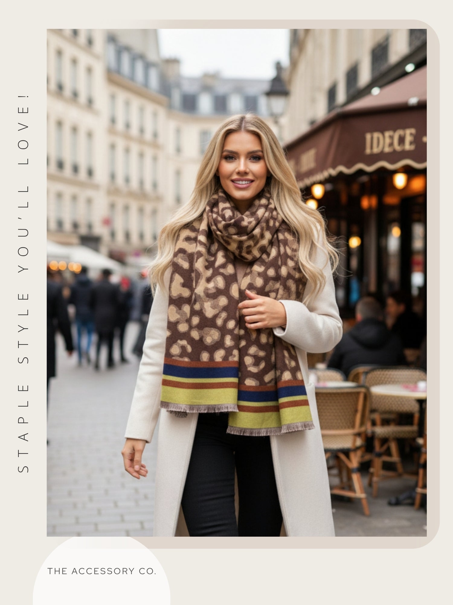LIME CASHMERE BLEND COLOURFUL LEOPARD PRINT SCARF