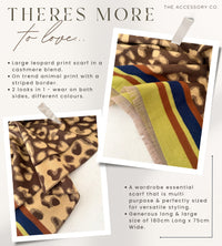LIME CASHMERE BLEND COLOURFUL LEOPARD PRINT SCARF