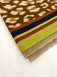 LIME CASHMERE BLEND COLOURFUL LEOPARD PRINT SCARF