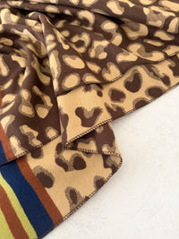 LIME CASHMERE BLEND COLOURFUL LEOPARD PRINT SCARF