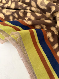 LIME CASHMERE BLEND COLOURFUL LEOPARD PRINT SCARF