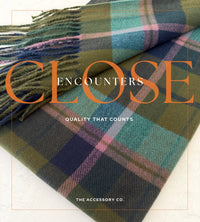 LONG GREEN WOOL BLEND CHECKED TARTAN SCARF