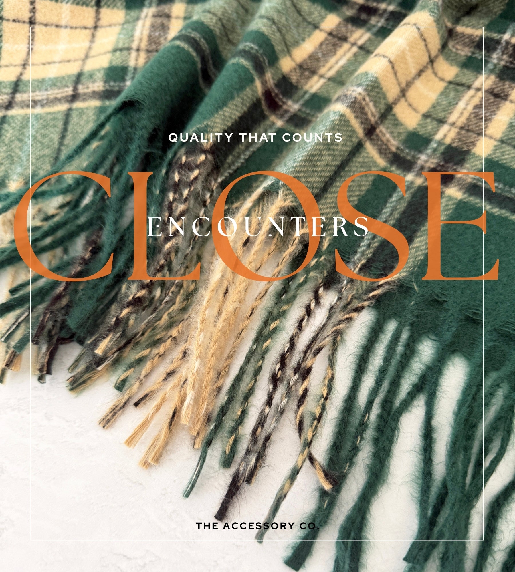 LONG GREEN CASHMERE BLEND CHECKED TARTAN SCARF