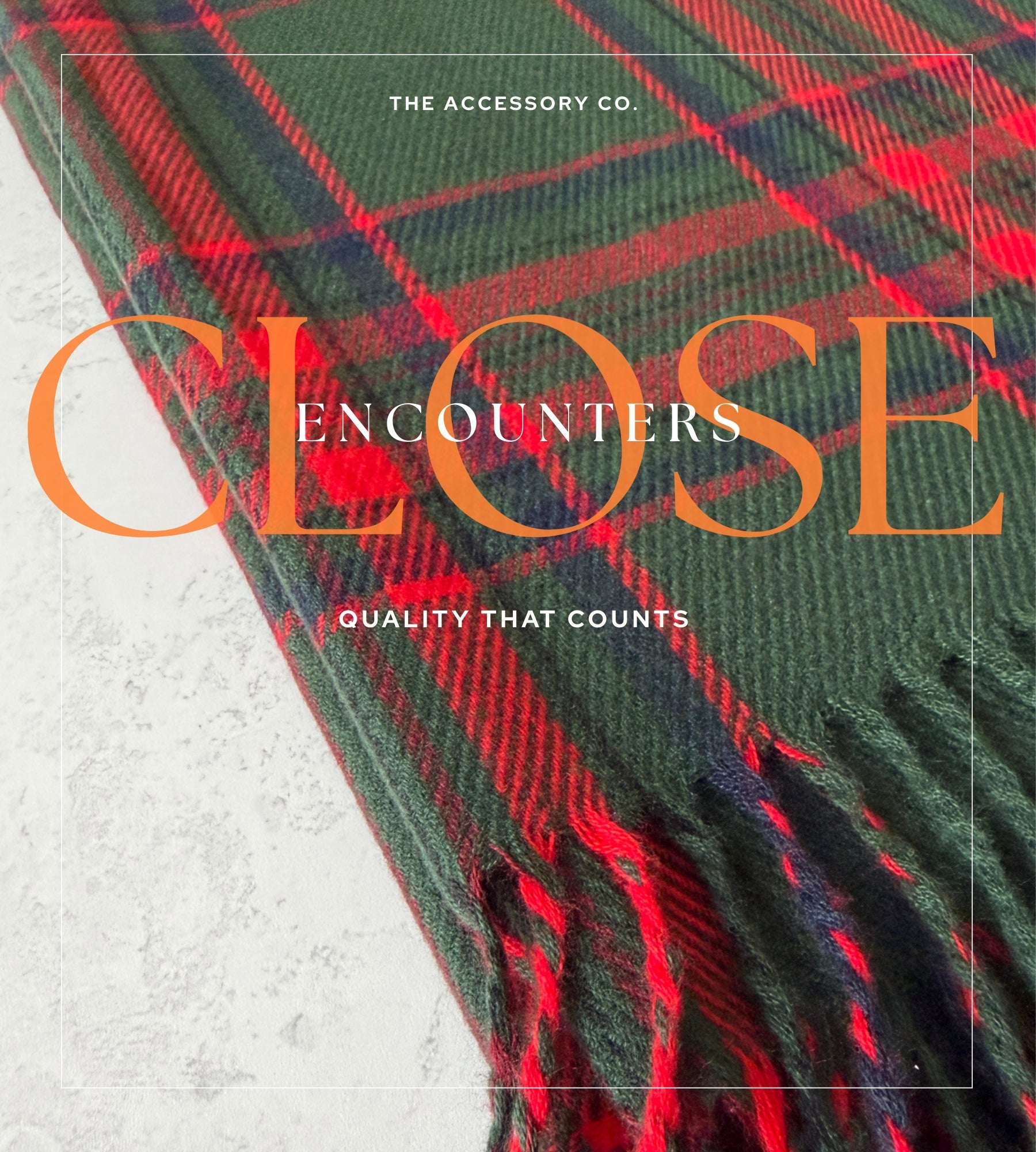 LONG RED WOOL BLEND CHECKED TARTAN SCARF