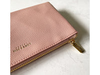 SMALL MULTI-POCKET CROSSBODY PURSE BAG WITH WRIST AND LONG STRAPS - LIGHT PINK - A-SHU.CO.UK