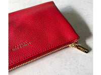 SMALL MULTI-POCKET CROSSBODY PURSE BAG WITH WRIST AND LONG STRAPS - RED - A-SHU.CO.UK