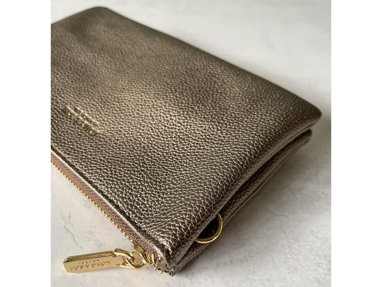 SMALL MULTI-POCKET CROSSBODY PURSE BAG WITH WRIST AND LONG STRAPS - PEWTER - A-SHU.CO.UK