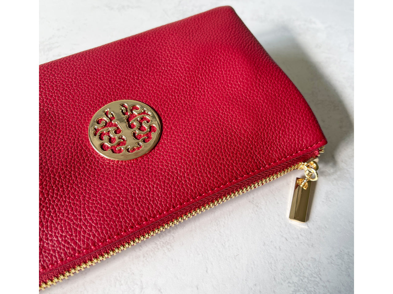 SMALL MULTI-COMPARTMENT CROSS-BODY PURSE BAG WITH WRIST AND LONG STRAPS - RED - A-SHU.CO.UK