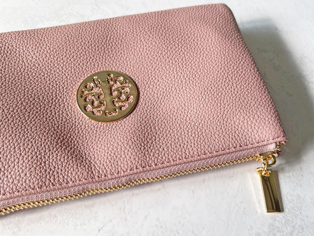 SMALL MULTI-COMPARTMENT CROSS-BODY PURSE BAG WITH WRIST AND LONG STRAPS - LIGHT PINK - A-SHU.CO.UK