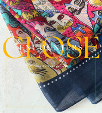 NAVY BLUE ANIMATED LIGHTWEIGHT RAINBOW CAT SCARF - A-SHU.CO.UK